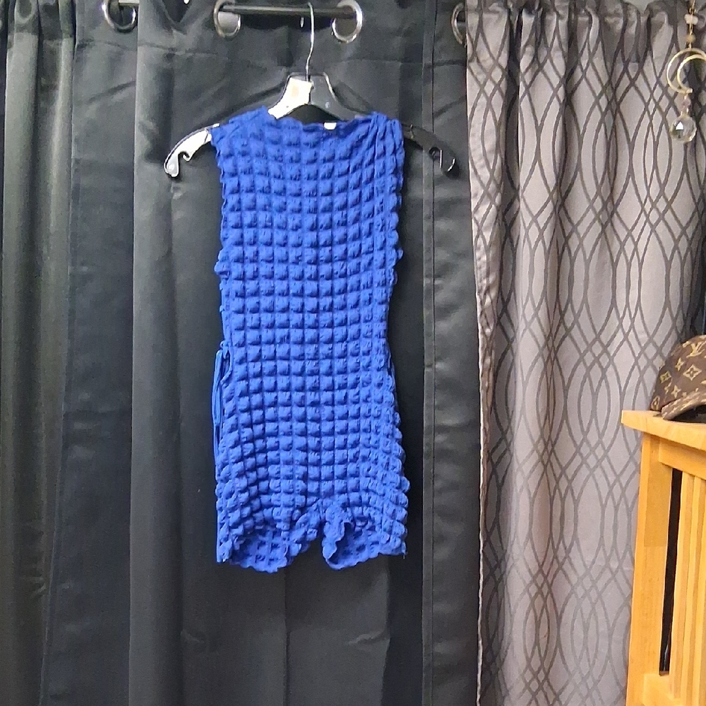 Blue Textured Women's Skort